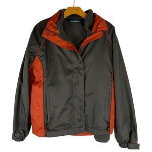 Tri Mountain Women's size Medium Gray Orange Fleece Lined Jacket coat